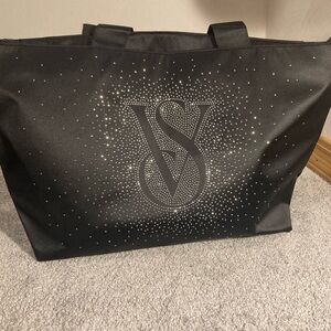 NWT Victoria’s Secret Black Sparkly Tote Bag